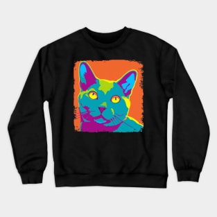 Korat Cat Pop Art - Cat Lover Gift Crewneck Sweatshirt